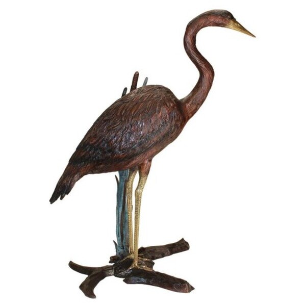 Herons In Reeds Bronze Water Feature Set 35"